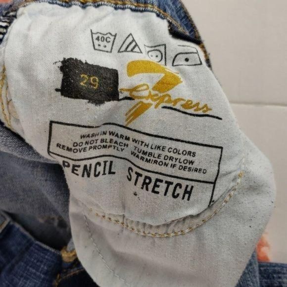 Seven7 Express pencil stretch distressed denim sz 29 blue Jeans - Picture 4 of 7